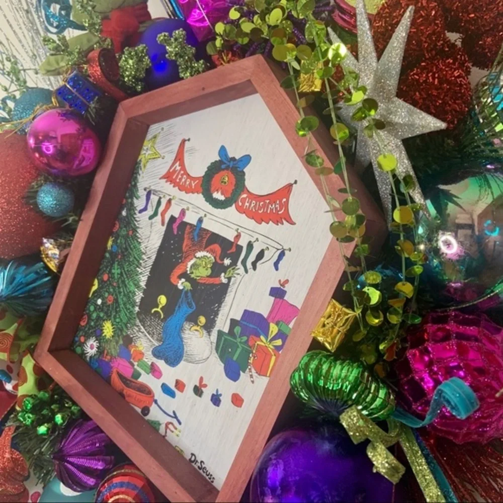 Grinch Stole Christmas Colorful Designer Wreath